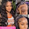 NAJOAI Body Wave Lace Front Wigs Human Hair Pre Plucked 180 Density 26 Inch 13x4 HD Transparent Frontal Wigs Glueless Wigs Human Hair Lace Front Wig for Black Women with Baby Hair Natural Black - Image 2