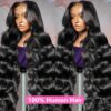NAJOAI Body Wave Lace Front Wigs Human Hair Pre Plucked 180 Density 26 Inch 13x4 HD Transparent Frontal Wigs Glueless Wigs Human Hair Lace Front Wig for Black Women with Baby Hair Natural Black - Image 8