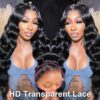 NAJOAI Body Wave Lace Front Wigs Human Hair Pre Plucked 180 Density 26 Inch 13x4 HD Transparent Frontal Wigs Glueless Wigs Human Hair Lace Front Wig for Black Women with Baby Hair Natural Black - Image 3